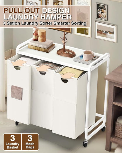 Laundry Sorter 3 Section, Laundry Basket - Image 4
