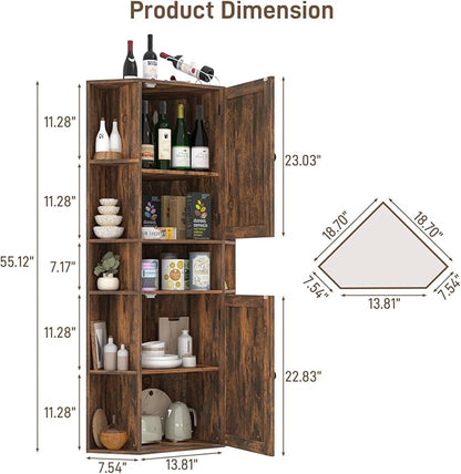 Farmhouse Corner Cabinet, Tall Corner Storage Cabinet - Image 2