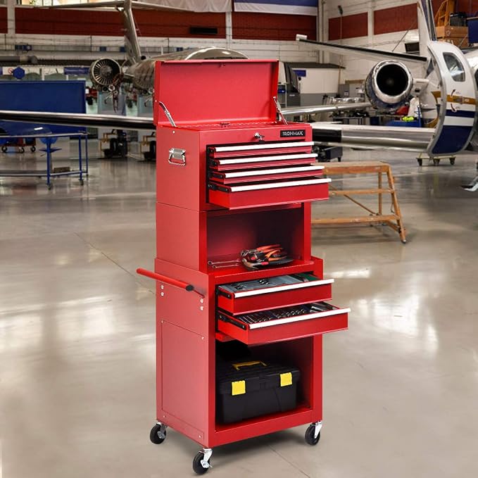 Goplus Tool Chest, 3-in-1 Rolling 6 Drawers Tool Cabinet - Image 2