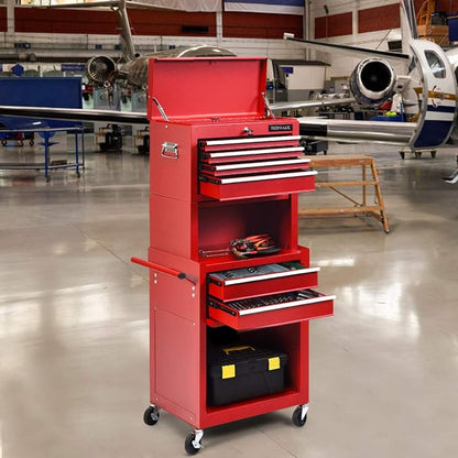 Goplus Tool Chest, 3-in-1 Rolling 6 Drawers Tool Cabinet - Image 2