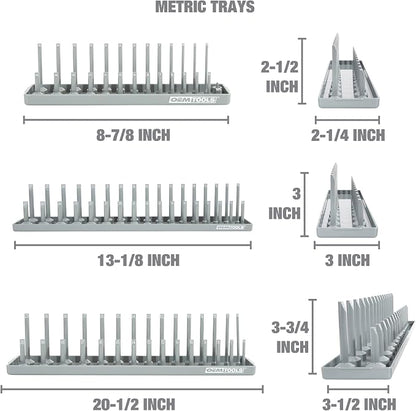 OEMTOOLS 22413 6 Piece SAE and Metric Socket Tray Set, SAE and Metric Socket - Image 5