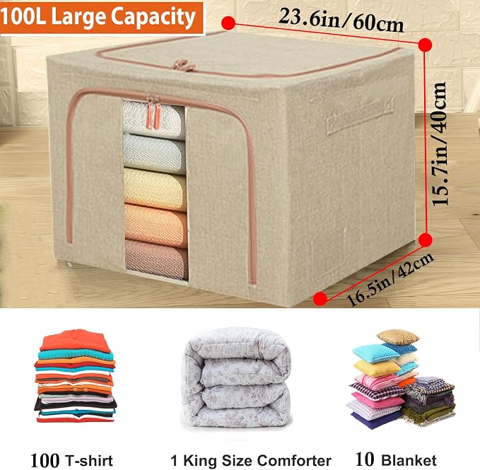 Large Storage Bags, Stackable Clothes Storage Bins - Image 2