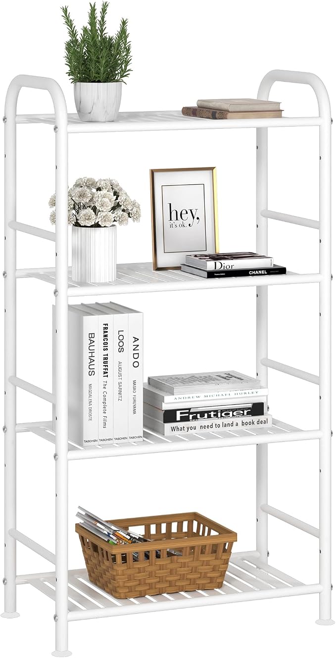 JSB 4-Tier Adjustable Shelving Unit, Heavy Duty Storage Rack Organizer Metal by HomeFurniture