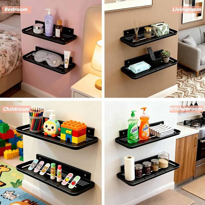 Wall Mounted Floating Shelf, Self Adhesive Shelf, No Drill Adhesive Wall Shelf - Image 5