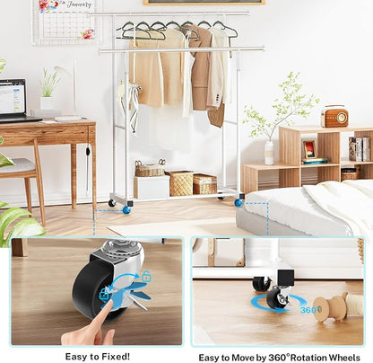 VICERII Double Clothing Rack, 55.51 Inch Garment Rack - Image 4