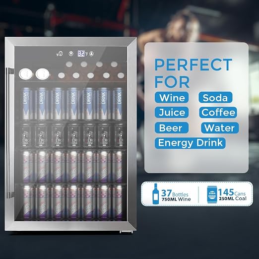 COWSAR 4.5 Cu.Ft Wine Fridge 37 Bottle, ETL Approved Freestanding Wine Cooler - Image 3