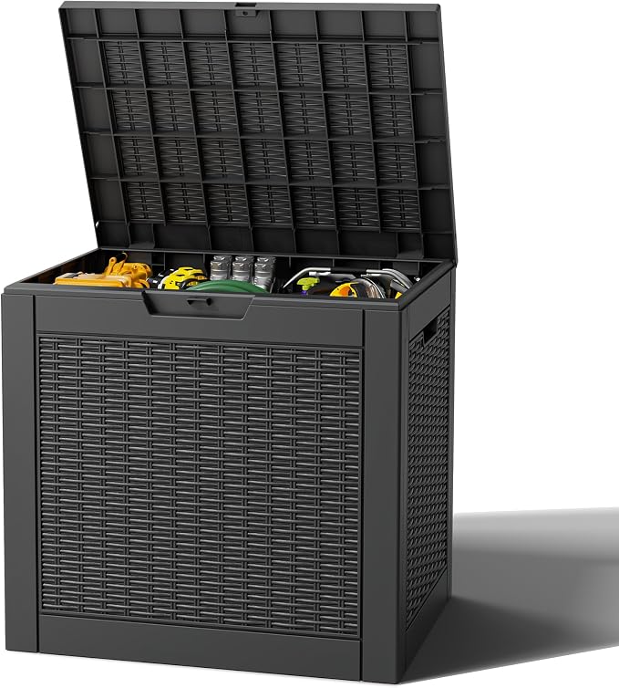 Outdoor Deck Storage Box, Resin Deck Boxes Indoor and outdoor, Waterproof by NBYSGO