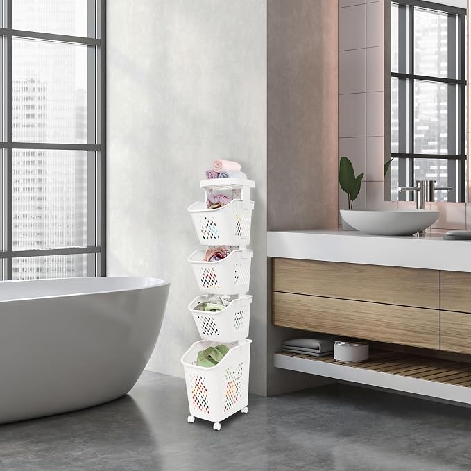 4-Tier Laundry Hamper Sorter - Image 6
