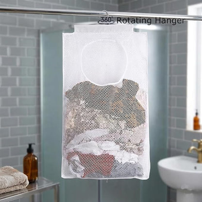 ALYER Breathable Mesh Laundry Hamper, Foldable Hanging Closet Storage Basket - Image 4