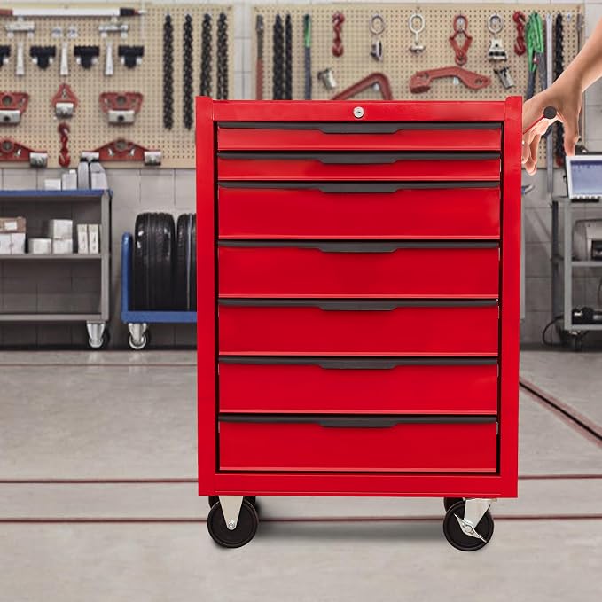 7-Drawer Rolling Tool Chest Cabinet, Large Capacity Metal Tool Box - Image 7