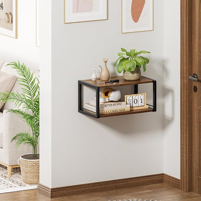 Floating Nightstand Set of 2, Wood Bedside Shelf Wall Mounted Nightstand - Image 6