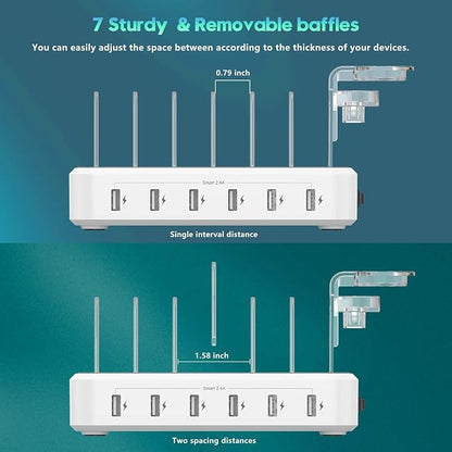 Charging Station for Multiple Devices, 60W 6 Port Charger Station - Image 7