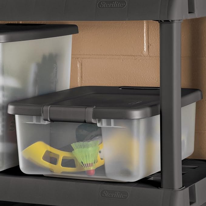 Sterilite 18-Pack Plastic Storage Bins w/ Lids, Shelf Totes Clear Containers - Image 6