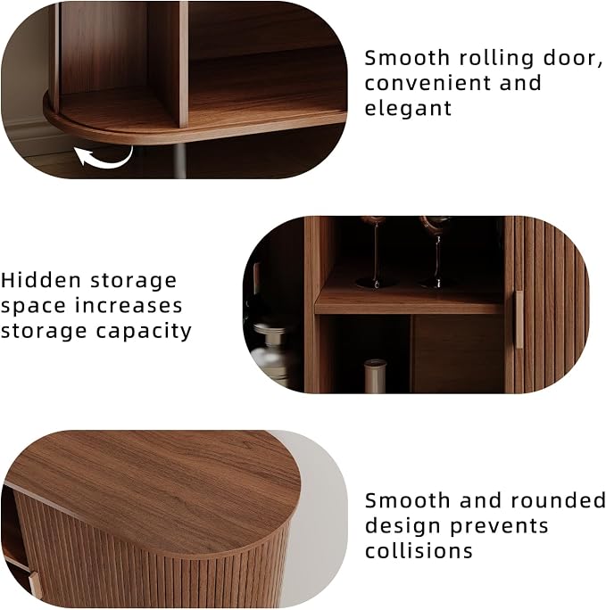 Buffet Sideboard Cabinet with Storage, Modern Accent Coffee Bar Console Table - Image 4