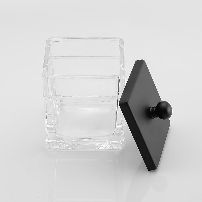 Clear Transparent Hotel Style Apothecary Tempered Glass Canister Jar W/ Matte - Image 9