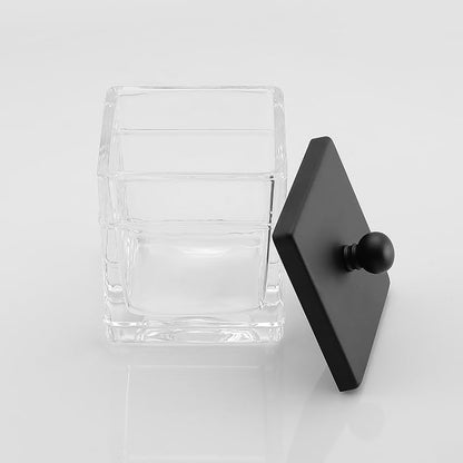 Clear Transparent Hotel Style Apothecary Tempered Glass Canister Jar W/ Matte - Image 9