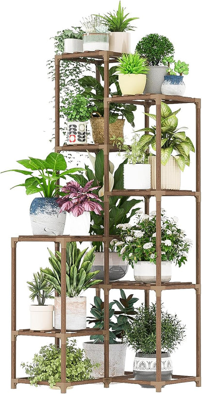 Bamworld Plant Stand Indoor Outdoor Corner Plant Shelf 54.7" Tall Plant Table - Image 8