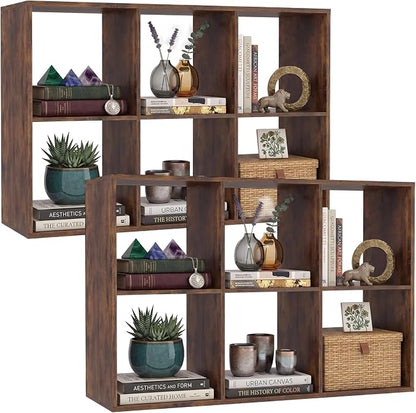 POWERSTONE 6 Cube Storage Organizer Set of 2, 3 Tier Cubby Bookshelf by POWERSTONE%C2%AE