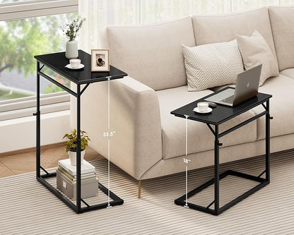 Vagusicc C Shaped End Table, C-Table Sofa Table Adjustable Height Side Table - Image 4