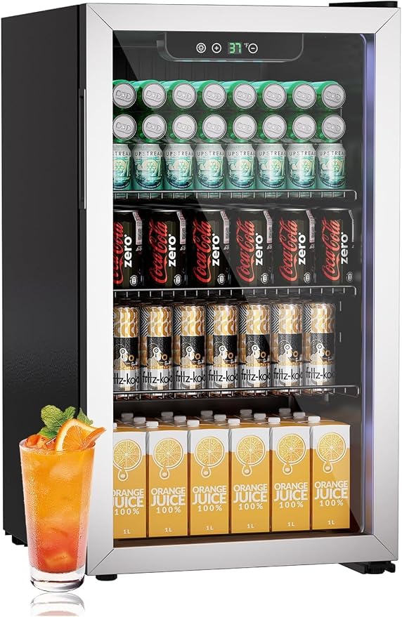 Compact Beverage Refrigerator, 126 Can/3.2 Cubic Feet Fridge by Erivess