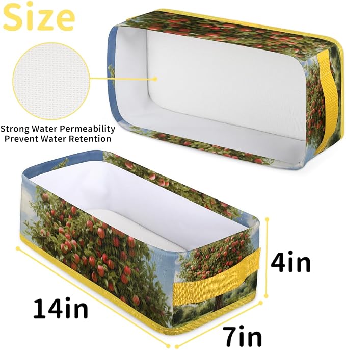 Orchard Apples Tree Bathroom Storage Basket, Foldable - Image 2