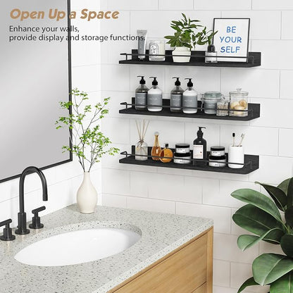 Forbena 24 Inch Wall Shelves for Bedroom 3-Pack, Vintage Large Floating Book - Image 4