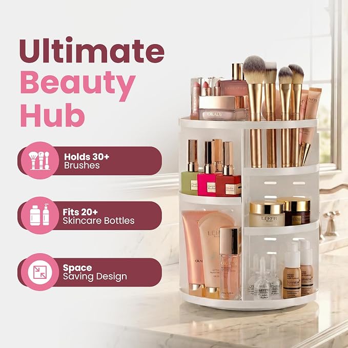 Masirs 360 Rotating Makeup Organizer - Image 2
