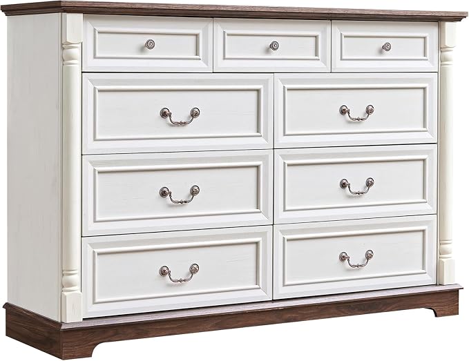 Farmhouse 9 Drawer Dressers for Bedroom, Big Dressers by Unknown