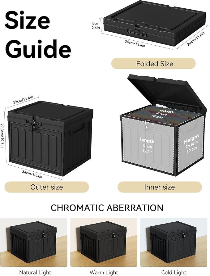 Oterri Plastic File Box with Lid - Image 2