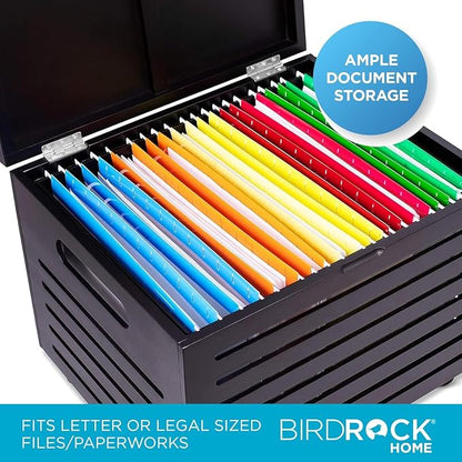 BIRDROCK HOME Bamboo Rolling File Storage Organizer Box - Image 7