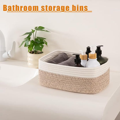 OIAHOMY 4 Pack Storage Baskets for Organizing, Small Bins for Shelves, Cute - Image 3