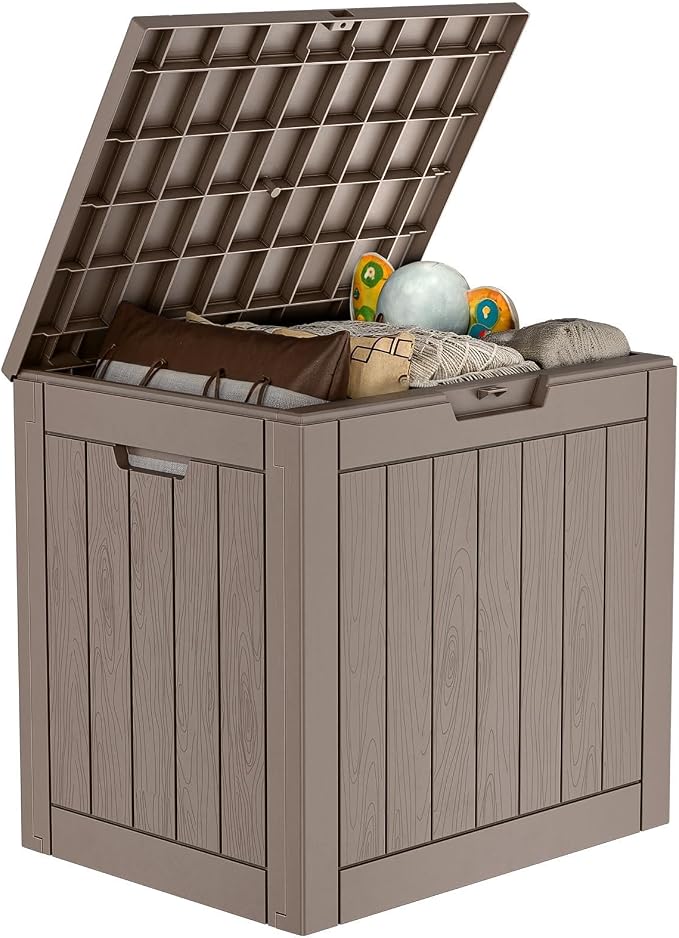 36 Gallon Outdoor Deck Box, Storage Lockable Waterproof Patio Furniture by MAIUSCOLI