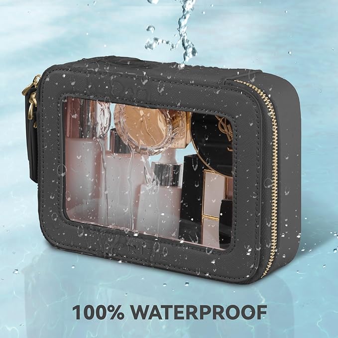 Prite Clear Makeup Bag Cosmetic Organizer Case Waterproof Travel Toiletry Bag - Image 5