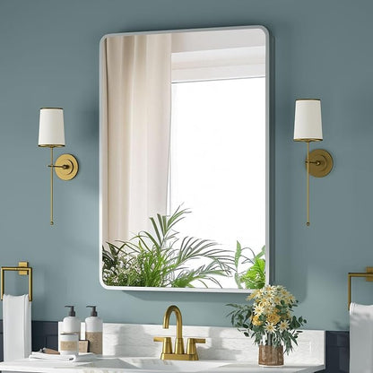 Medicine Cabinet 20 x 28 Inch, Metal Beveled Mirror, Adjustable Shelves - Image 9