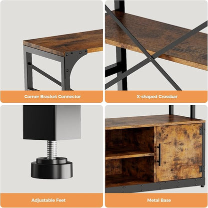 IRONCK Bookshelves 6 Tiers 73.1 inch Tall Industrial Bookshelf - Image 4