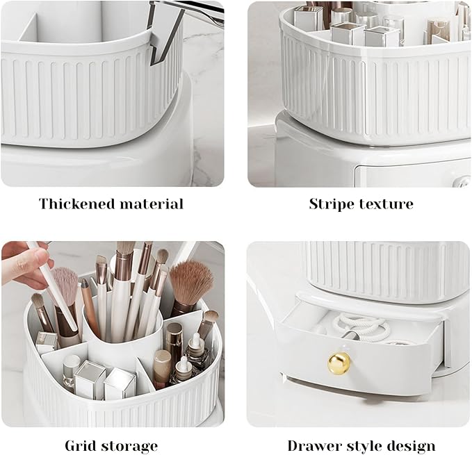 Spinning Makeup Organizer, 360° Rotating Makeup Brush Holder - Image 3