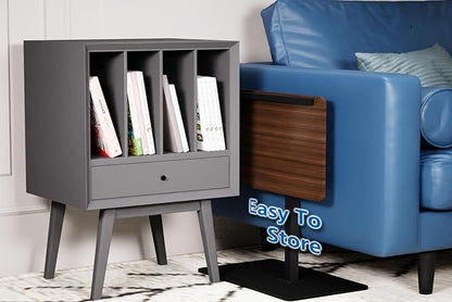 C Shaped End Table, Swivel and Turnable Desktop, Foldable Side Table - Image 2