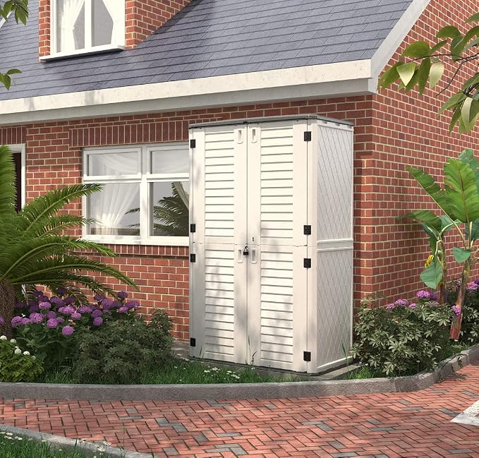 Kinying Outdoor Storage Cabinet, Vertical Storage Shed Perfect to Store Patio - Image 3