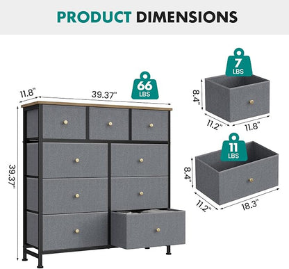 OLIXIS 9 Drawer Tall Dresser for Bedroom, Closet Organizers and Storage | - Image 3