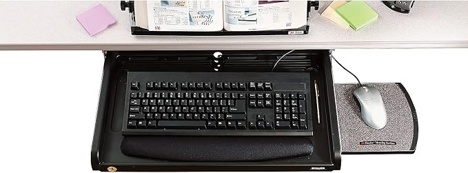3M Adjustable Under-Desk Keyboard Drawer, Three Height Settings, Wide Tray - Image 5