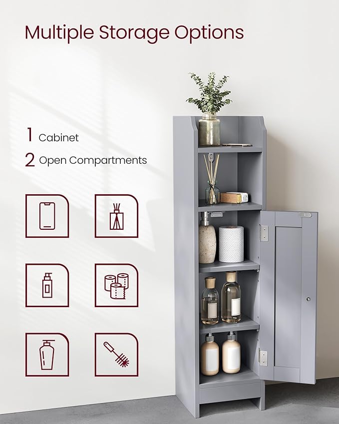 VASAGLE Small Storage Corner Floor Cabinet - Image 4
