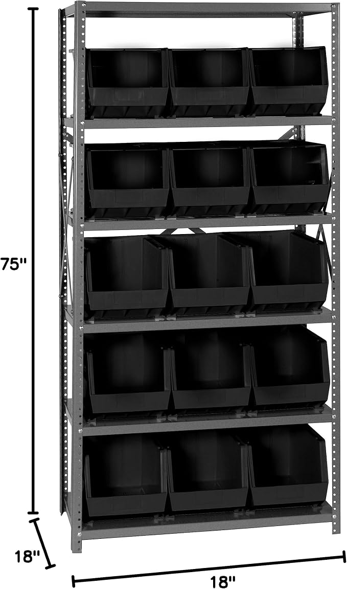 Quantum Storage Systems QSBU-260BK Giant Open Hopper Steel Shelving System - Image 2