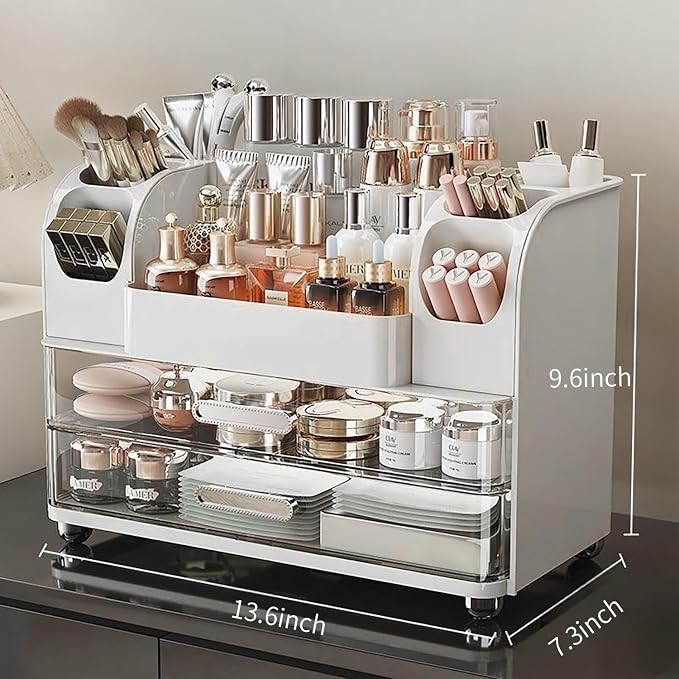 Makeup Organizer with Drawers for Vanity, Bathroom Countertop Organizer with - Image 2