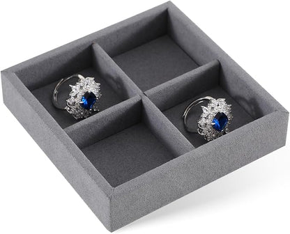 Dark Blue Jewelry Display Tray Ring Necklace Earring Bangle Organizer by Yinbeini