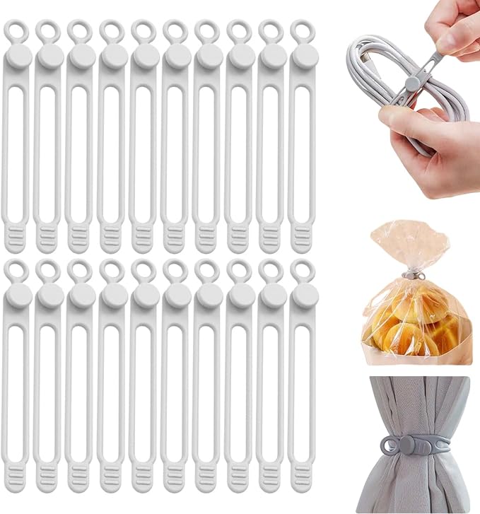 Data Cable Organizer, Silicone Cable Ties Reusable by Viwgnxy