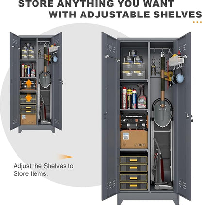 Broom Closet Storage Cabinet, Steel Locking Cabinet - Image 6