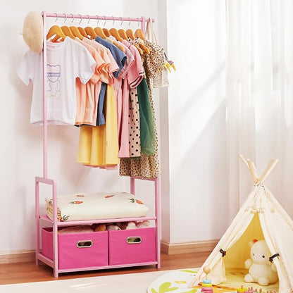 Bamboo Kids Clothing Rack: Holds Up To 121 Lbs of Dress-Up Clothes | 2 - Image 8