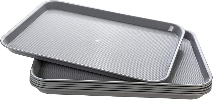 Eslite Rectangular Plastic Serving Trays, Fast Food Serving Cafeteria Trays by Eslite