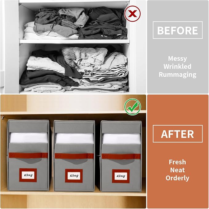 Extra Large Bed Sheet Organizer, 2 Pack Foldable Sheet Organizers and Storage - Image 6