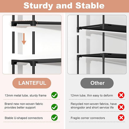 LANTEFUL 3 Tier Shoe Rack for Closet, Shoe Organizer - Image 5